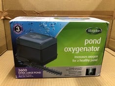 BLAGDON POND OXYGENATOR 3600, 20 OUTLET AIR PUMP FOR PONDS UP TO 22,500 LITRES (KOI PONDS UP TO 11,000 LITRES), SUITABLE FOR AERATION AND OXYGENATION IN HYDROPONIC AND AQUAPONIC SYSTEMS, GREEN.: LOCA