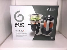 BABYMOOV NUTRIBABY PLUS 6 IN 1 BABY FOOD MAKER, BABY FOOD BLENDER AND STEAMER, FOOD PROCESSOR FOR WEANING, WARMER, DEFROSTER, STERILISER, NUTRITIONIST APPROVED, GREY.: LOCATION - RACK D