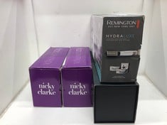 QUANTITY OF  ITEMS TO INCLUDE NICKY CLARKE 1000W 4-IN-1 FRIZZ CONTROL IONIC HOT AIR BRUSH VOLUMISING HAIR STYLER, 2 HEAT / SPEEDS & COOL SHOT, FOUR ACCESSORIES: 20MM & 38MM BRUSHES, CONCENTRATOR NOZZ