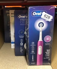 QUANTITY OF HEALTH & BEAUTY ITEMS TO INCLUDE ORAL-B VITALITY PRO ELECTRIC TOOTHBRUSHES FOR ADULTS, FOR HIM / HER, 1 HANDLE, 2 TOOTHBRUSH HEADS, 3 BRUSHING MODES INCLUDING SENSITIVE PLUS, 2 PIN UK PLU