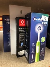 QUANTITY OF  ITEMS TO INCLUDE ORAL-B PRO JUNIOR KIDS ELECTRIC TOOTHBRUSH, 1 TOOTHBRUSH HEAD, 3 MODES WITH KID-FRIENDLY SENSITIVE MODE, FOR AGES 6+, 2 PIN UK PLUG, GREEN: LOCATION - RACK A