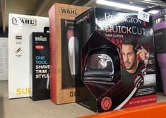 QUANTITY OF  ITEMS TO INCLUDE REMINGTON QUICK CUT HAIR CLIPPERS (CORDLESS, 40-MINUTE USAGE, QUICK CHARGE, CURVE CUT BLADE TECHNOLOGY, CLEANER MORE EVEN CUT, GRADING, TAPERING & TRIMMING, 9 GUIDE COMB