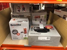 QUANTITY OF KITCHEN & APPLIANCES ITEMS TO INCLUDE BREVILLE ULTIMATE DEEP FILL TOASTIE MAKER | 2 SLICE SANDWICH TOASTER | REMOVABLE NON-STICK PLATES | STAINLESS STEEL | BLACK [VST082]: LOCATION - B RA