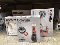 QUANTITY OF KITCHEN & APPLIANCES ITEMS TO INCLUDE BREVILLE BLEND ACTIVE PERSONAL BLENDER & SMOOTHIE MAKER | 350W | 1 PORTABLE BLEND ACTIVE BOTTLE (600ML) | LEAK PROOF LID | BLACK & GOLD [VBL251]: LOC