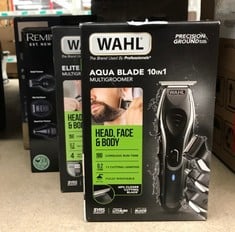 QUANTITY OF HEALTH & BEAUTY ITEMS TO INCLUDE WAHL AQUA BLADE 10 IN 1 MULTIGROOMER, EYEBROW ATTACHMENT, BEARD TRIMMERS, BODY TRIMMERS, MEN’S BEARD TRIMMER, STUBBLE TRIMMING, BODY SHAVING, FACE GROOMIN