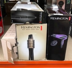 QUANTITY OF HEALTH & BEAUTY ITEMS TO INCLUDE REMINGTON HAIR DRYER IONIC (POWERFUL, FAST PROFESSIONAL STYLING, DIFFUSER, CONCENTRATOR, IONIC CONDITIONING FOR FRIZZ FREE HAIR, 3 HEAT / 2 SPEED SETTINGS