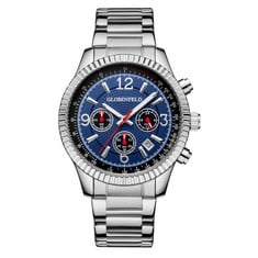 HAND ASSEMBLED GLOBENFELD LIMITED EDITION EXPEDIENT STEEL BLUE WATCH - RRP £415, SKU: GF0003: LOCATION - A RACK