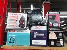 QUANTITY OF KITCHEN & APPLIANCES ITEMS TO INCLUDE RUSSELL HOBBS LIGHT & EASY BRIGHTS BERRY STEAM IRON, FABRIC SOFTENING INFUSED CERAMIC SOLEPLATE. 2X SMOOTHER GLIDE, 2X DURABILITY, 240ML WATER TANK,