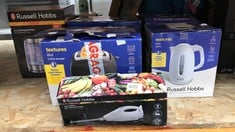 QUANTITY OF KITCHEN & APPLIANCE ITEMS TO INCLUDE RUSSELL HOBBS TEXTURES 2 SLICE TOASTER: LOCATION - E RACK