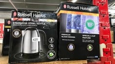 QUANTITY OF KITCHEN & APPLIANCES ITEMS TO INCLUDE RUSSELL HOBBS BRUSHED STAINLESS STEEL & BLACK ELECTRIC 1.7L CORDLESS KETTLE WITH BLACK HANDLE (FAST BOIL 3KW, REMOVABLE WASHABLE ANTI-SCALE FILTER, P