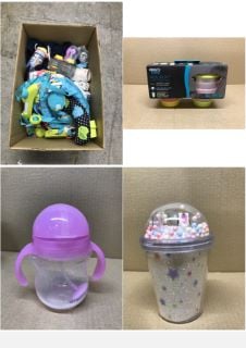 QUANTITY OF BABY & TODDLER ITEMS TO INCLUDE VITAL BABY NOURISH STORE & WEAN POTS - STORAGE POTS WITH SOFT BASES & SIDES - STACKABLE - LEAKPROOF LIDS - BRIGHT COLOURS - BPA, PHTHALATE & LATEX FREE - I