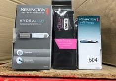 QUANTITY OF HEALTH & BEAUTY ITEMS TO INCLUDE REMINGTON SHINE THERAPY HAIR STRAIGHTENER WITH ADVANCED CERAMIC COATING INFUSED WITH MOROCCAN ARGAN OIL FOR SLEEK & SMOOTH GLIDE, FLOATING PLATES, DIGITAL