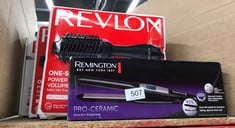 QUANTITY OF  ITEMS TO INCLUDE REMINGTON HAIR STRAIGHTENER WITH EXTRA SLIM PLATES (FOR SHORT HAIR, PIXIES, BANGS, SMALL CURLS, ADVANCED CERAMIC COATING, DIGITAL DISPLAY, 9 SETTINGS 150-230°C, FAST HEA