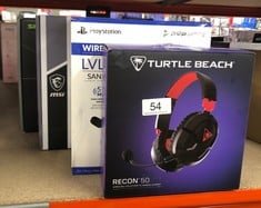 QUANTITY OF TECH & GAMING ITEMS TO INCLUDE TURTLE BEACH RECON 50 GAMING HEADSET FOR PC, PS5, PS4, XBOX SERIES X|S, XBOX ONE & NINTENDO SWITCH: LOCATION - A RACK