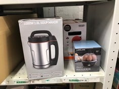 QUANTITY OF KITCHEN & APPLIANCES ITEMS TO INCLUDE DAEWOO SOUP MAKER, 1.6 LITRES, 6 PORTIONS PER BLEND, SMOOTH OR CHUNKY SOUP IN THE WINTER, REFRESHING SMOOTHIES IN THE SUMMER, USER FRIENDLY SETTINGS,