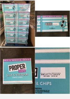 1 X PALLET OF PROPER CHIPS SALT AND VINEGAR LENTIL CHIPS 30 X 31G GRAB BAGS - 21/11/2024: LOCATION - FRONT FLOOR(COLLECTION OR OPTIONAL DELIVERY AVAILABLE)