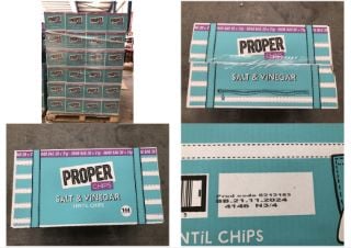 1 X PALLET OF PROPER CHIPS SALT AND VINEGAR LENTIL CHIPS - 21/11/2024: LOCATION - BACK FLOOR(COLLECTION OR OPTIONAL DELIVERY AVAILABLE)