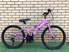 TIGER ECLIPSE JUNIOR MOUNTAIN BIKE, 14” FRAME, 24” WHEELS, 18 SPEED SHIMANO REVO SHIFT GEARS. : LOCATION - BACK FLOOR(COLLECTION OR OPTIONAL DELIVERY AVAILABLE)