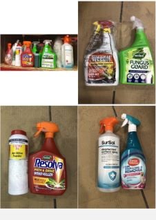 QUANTITY OF ASSORTED GARDEN AND CLEANING ITEMS TO INCLUDE RESOLVA PATH & DRIVE WEED KILLER - COLLECTION ONLY - LOCATION RIGHT RACK