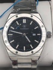 MENS BERNARD REINHARDT WATCH - 316 STAINLESS STEEL CASE & STRAP - SWISS MOVEMENT - 5 ATM WATER RESISTANT - GIFT BOX - EST £960: LOCATION - TOP 50 RACK