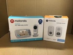 QUANTITY OF BABY & TODDLER ITEMS  MOTOROLA NURSERY EASE 34 - BABY MONITOR WITH CAMERA - 4.3 INCH VIDEO BABY MONITOR DISPLAY - NIGHT VISION, BIDIRECTIONAL COMMUNICATION, LULLABIES, ZOOM, ROOM TEMPERAT