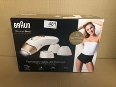 BRAUN IPL SILK-EXPERT PRO 5, PERMANENT VISIBLE HAIR REMOVAL WITH POUCH, 1 WIDE & 2 PRECISION HEADS & VENUS RAZOR, ALTERNATIVE FOR LASER HAIR REMOVAL, GIFT FOR WOMEN, PL5387, WHITE/GOLD.: LOCATION - E