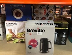 QUANTITY OF KITCHEN & APPLIANCES ITEMS  BREVILLE BOLD BLACK ELECTRIC KETTLE | 1.7L | 3KW FAST BOIL | BLACK & SILVER CHROME [VKT221]: LOCATION - A