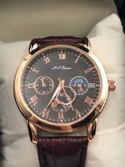 MENS LA BANUS WATCH - QUARTZ MOVEMENT - LEATHER STRAP - GIFT BOX: LOCATION - TOP 50 RACK