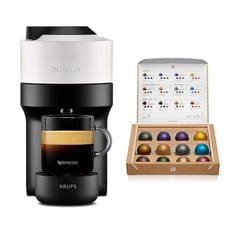 NESPRESSO VERTUO POP AUTOMATIC POD COFFEE MACHINE FOR AMERICANO, DECAF, ESPRESSO BY KRUPS IN COCONUT WHITE.: LOCATION - I RACK