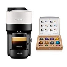 NESPRESSO VERTUO POP AUTOMATIC POD COFFEE MACHINE FOR AMERICANO, DECAF, ESPRESSO BY KRUPS IN COCONUT WHITE.: LOCATION - H RACK