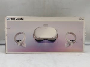 META QUEST 2 128GB V.R HEADSET: MODEL NO KW49CM:: LOCATION - U RACK