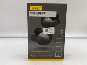 JABRA ELITE 65T BLUETOOTH EARBUDS: MODEL NO 100-99000000-60:: LOCATION - V RACK