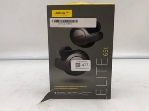 JABRA ELITE 65T BLUETOOTH EARBUDS: MODEL NO 100-99000000-60:: LOCATION - V RACK