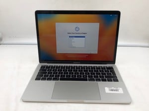 APPLE MACBOOK PRO 128GB SSD LAPTOP: MODEL NO A1708. INTEL CORE I5-7360U, 8GB RAM,: LOCATION - V RACK