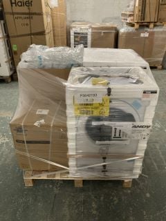 1X PALLET WITH TOTAL RRP VALUE OF £1400 TO INCLUDE 1X CANDY WASHING MACHINES MODEL NO CS149TW4- 80, 1X HOTPOINT BUILT-IN DISHWASHERS MODEL NO H7IHP42LU K, 1X HISENSE ELECTRIC COOKERS MODEL NO  HDE32