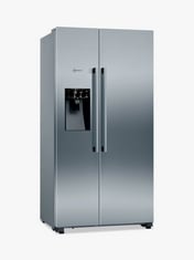 NEFF,AMERICAN STYLE 2 DOOR FRIDGE FREEZER WITH DRINK DISPENSER IN STAINLESS STEEL - MODEL NO. KA3923IE0G/1 - RRP £2099