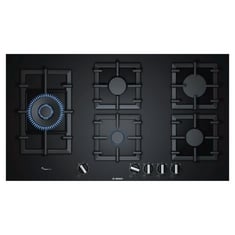 BOSCH SERIES 6 92CM 5 BURNER GAS COOKER HOB IN BLACK - MODEL NO. PPS9A6B90 - RRP £699