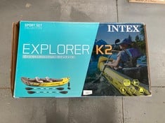 INTEX ADULT INFLATABLE KAYAK EXPLORER K2 FOR 2 PERSONS (68307) (INCOMPLETE).