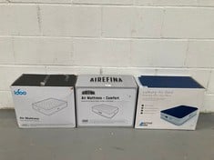 3 X INFLATABLE MATTRESSES OF DIFFERENT MODELS AND SIZES INCLUDING AIRFINA.