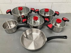 6 X KITCHENWARE INCLUDING POTS AND PANS .