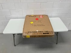 2 X TENCO TG180 FOLDING TABLE, HIGH DENSITY POLYETHYLENE, WHITE.