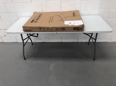 2 X TENCO TG180 FOLDING TABLE, HIGH DENSITY POLYETHYLENE, WHITE.