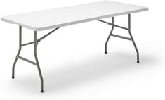 2 X TENCO TG180 FOLDING TABLE, HIGH DENSITY POLYETHYLENE, WHITE.