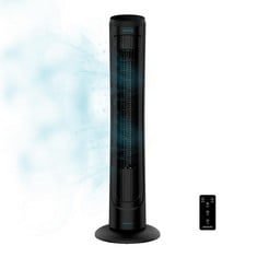 2 X CECOTEC ENERGYSILENCE 9090 SKYLINE DIGITAL TOWER FAN WITH REMOTE CONTROL AND TIMER. 45 W, 40'' (102CM) HIGH, OSCILLATING, COPPER MOTOR, 3 SPEEDS, BLACK.