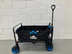 TMZ BLUE AND BLACK FISHING TROLLEY .