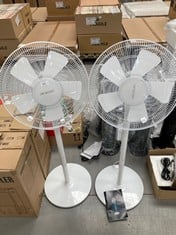 2 X CECOTEC 535 WHITE 2 IN 1 STANDING FANS .