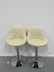 2 X BEIGE UPHOLSTERED CHAIRS BRAND NOT SPECIFIED .