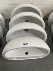 4 X TWYFORD OPTION 400MM BASIN RIGHT HAND - MODEL NO. OT4845WH - TOTAL LOT RRP £180