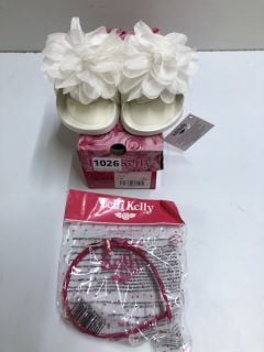 LELLI KELLY WHITE CHILDREN'S SLIDERS - SIZE 10