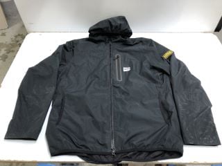 BARBOUR INTERNATIONAL BLACK WATERPROOF COAT - SIZE L